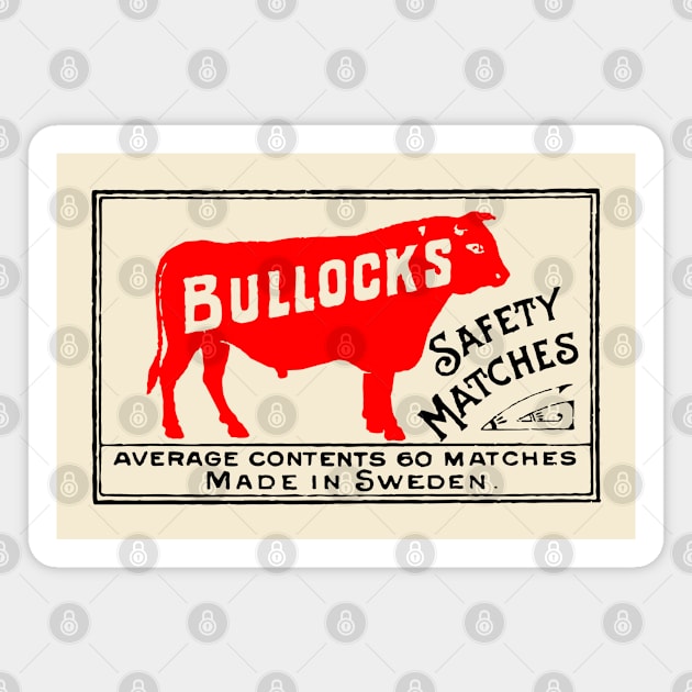 Bullock vintage matchbook Magnet by Yeaha